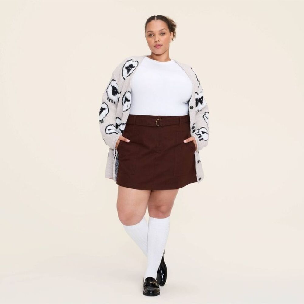 Women's Belted Mini A-Line Skirt - Woolrich Brown XXL - Picture 1 of 4